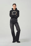 Black Regular Waist Wide Leg Jeans