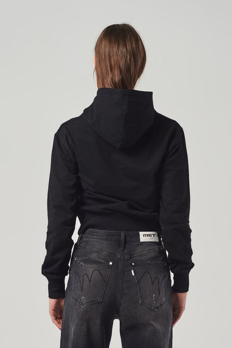 Felpa con Cappuccio e Logo in Rilievo