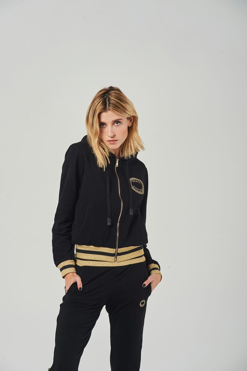 Completo Felpa con Cappuccio e Pantaloni Sportivi con Banda Logata
