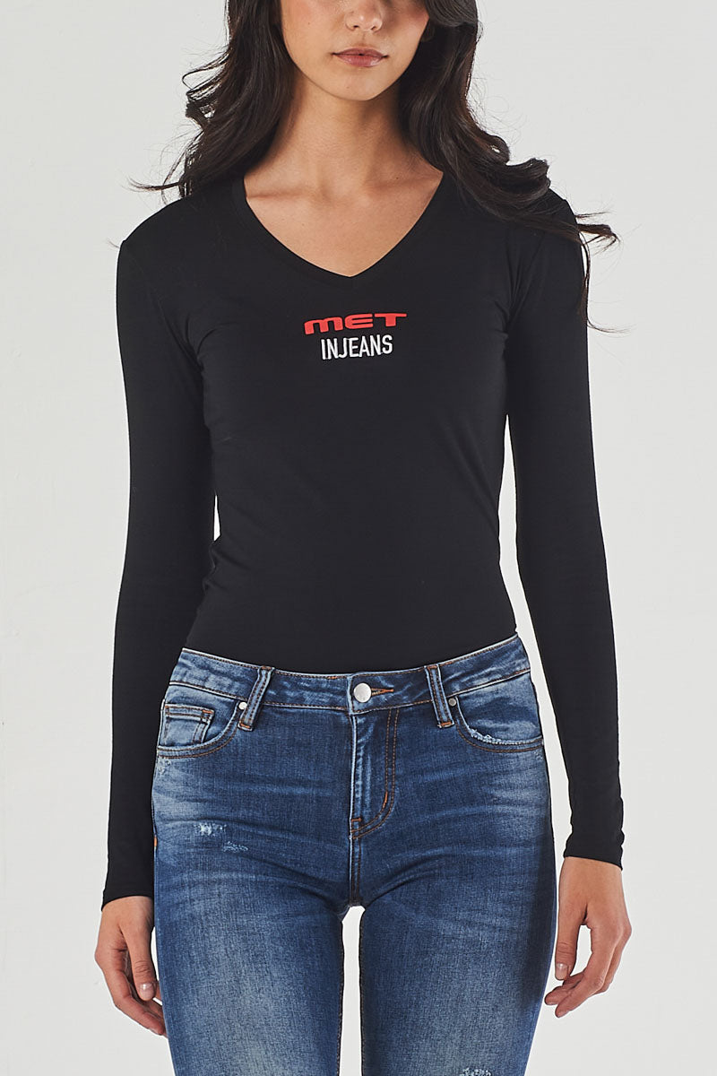 T-shirt MetInJeans con Scollo a V