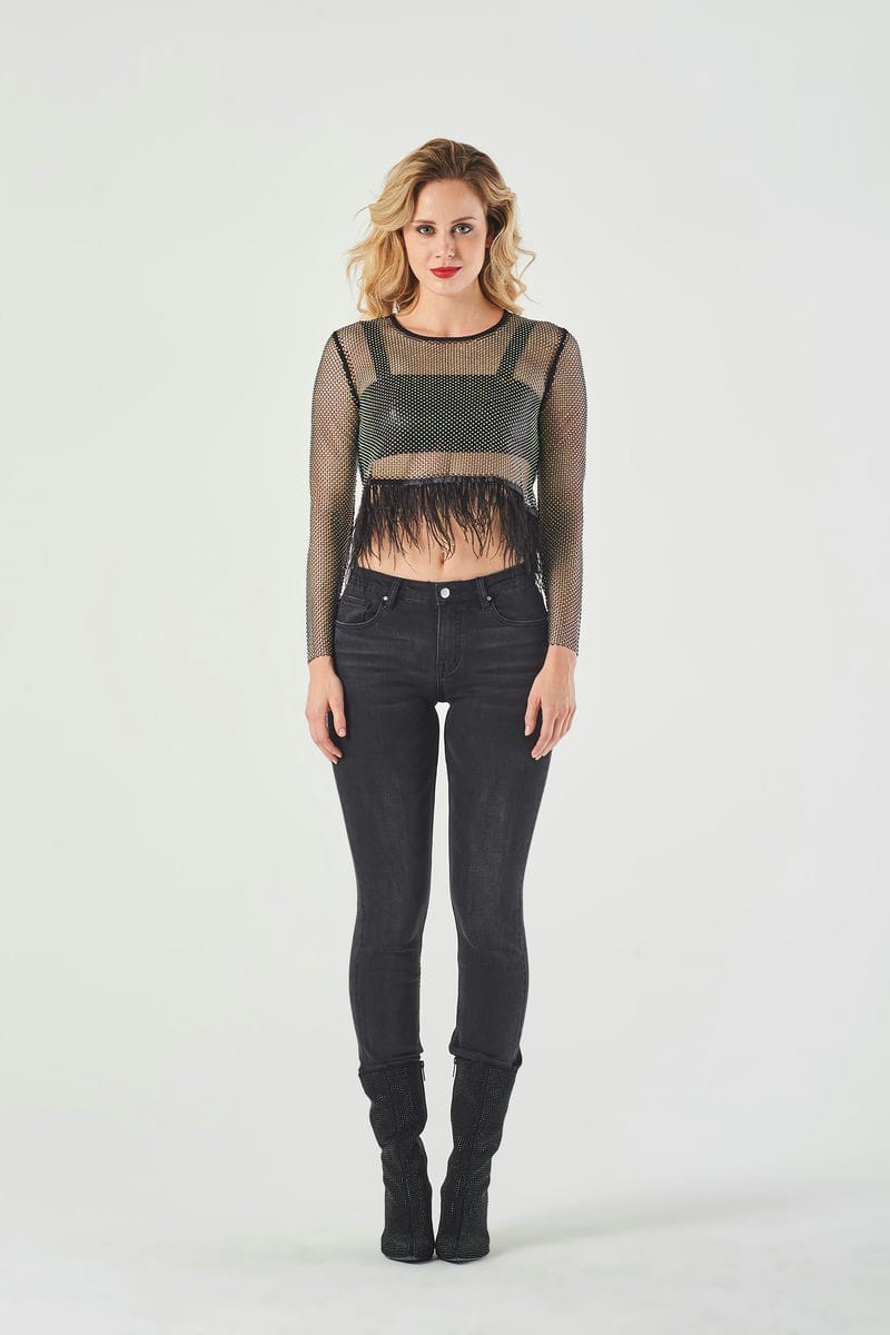 Jegging Yelete Pile Nero – Donna, Vestibilità Regolare, Gamba Skinny, Invernale Con Tasche