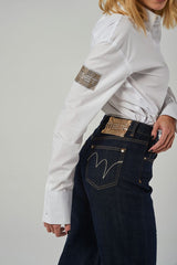 High-Waisted Wide-Leg Japanese Canvas Jeans