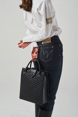 Poplin Shirt with Side Rhinestone Patch