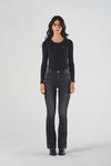 Black Regular Waist Flare Jeans
