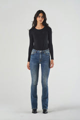 Jeans a Zampa Blu Vita Regolare