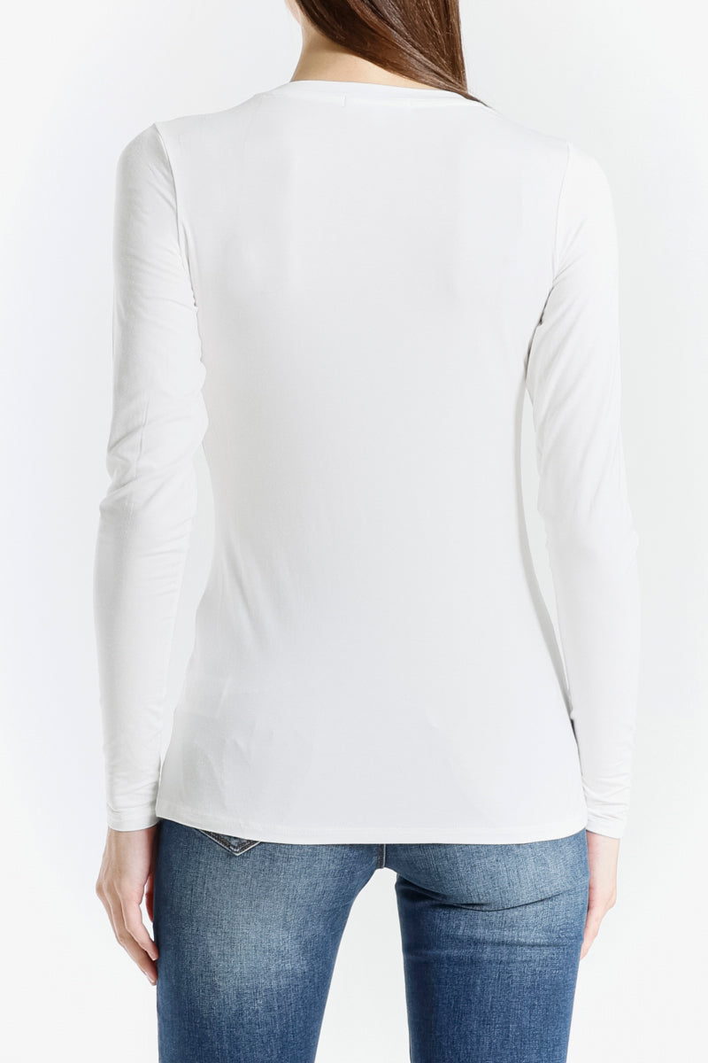 T-shirt Basic con Strass Logo Met
