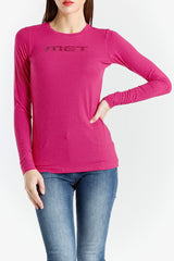 T-shirt Basic with Rhinestone Met Logo