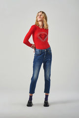 Light Blue Low Rise Straight Leg Jeans