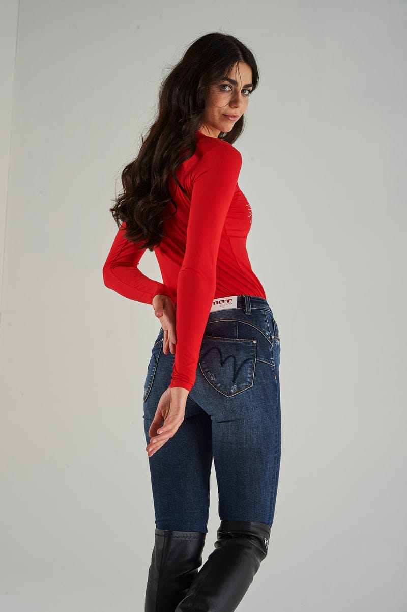 Jeans Push Up Blu Vita Regolare