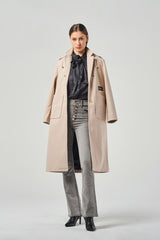 Cappotto Lungo in Panno con Bottoni Oro