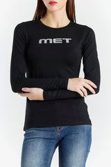 T-shirt Basic with Rhinestone Met Logo