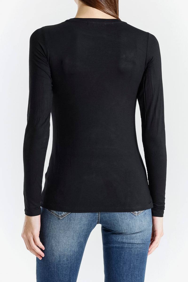 T-shirt Basic con Strass Logo Met