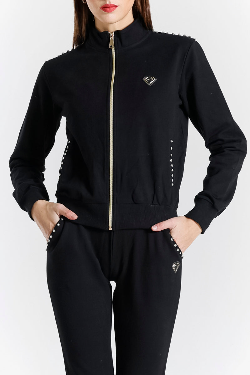 Completo in Felpa con Zip e Borchie