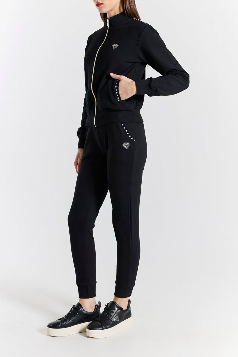 Completo in Felpa con Zip e Borchie