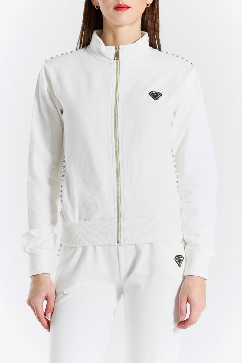 Completo in Felpa con Zip e Borchie