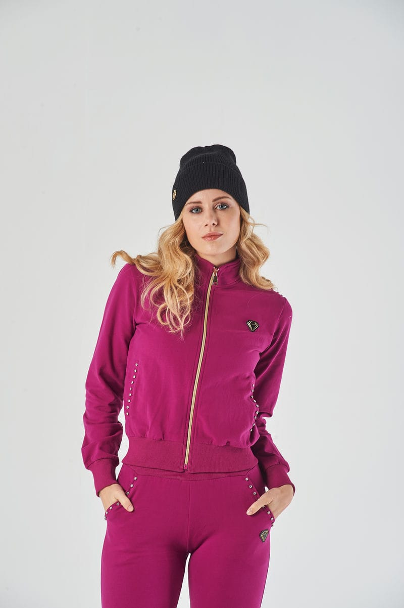 Completo in Felpa con Zip e Borchie