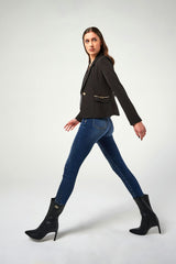 Blazer in Tessuto Tecnico con Dettaglio Catena