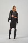 Technical Fabric Midi Skirt with Belt
