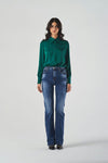 High Waisted Dark Blue Flared Jeans