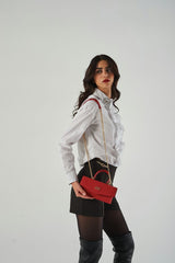 Poplin Shirt with Ruffles and Embellished Collar