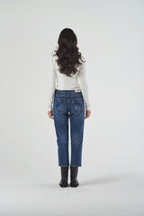 Blue Regular Fit Straight Leg Jeans