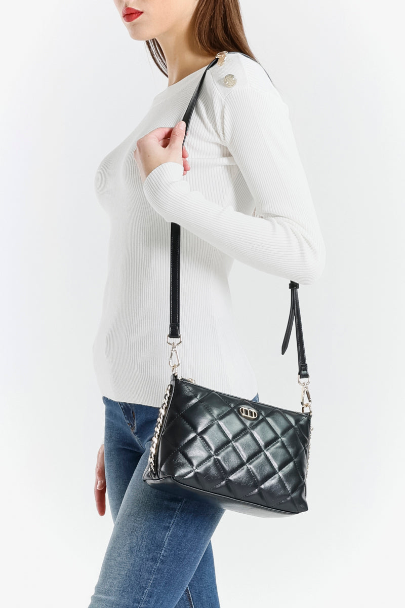 Maglia a Costine con Bottoni Decorativi