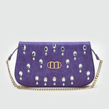 Borsa a Tracolla con Strass e Catena Dorata