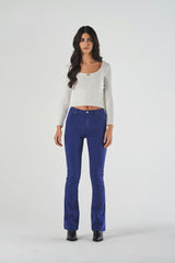 Ribbed Square-Neck Top