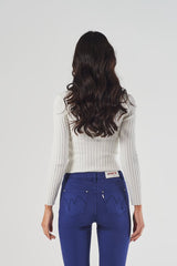 Ribbed Square-Neck Top
