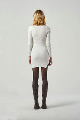 Bodycon Mini Dress with Boat Neck