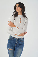 Rib-Knit Cut-Out Top