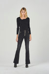 Black High-Waisted Flare Jeans