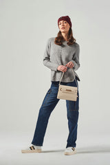 Women's Blue High-Waisted Straight Leg Cargo Pocket Jeans
