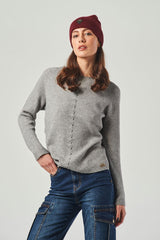 Ribbed Cable-Knit Sweater