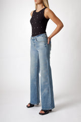 REGULAR WAIST WIDE LEG JEANS MEDIUM WASH
