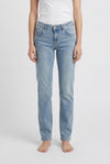 Jeans Donna Straight Slim Fit Denim Chiaro – Vita Media, Linea Essenziale
