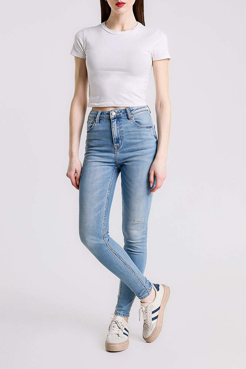 JEANS SKINNY A VITA ALTA