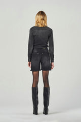 Camicia Denim Nera Maniche Lunghe