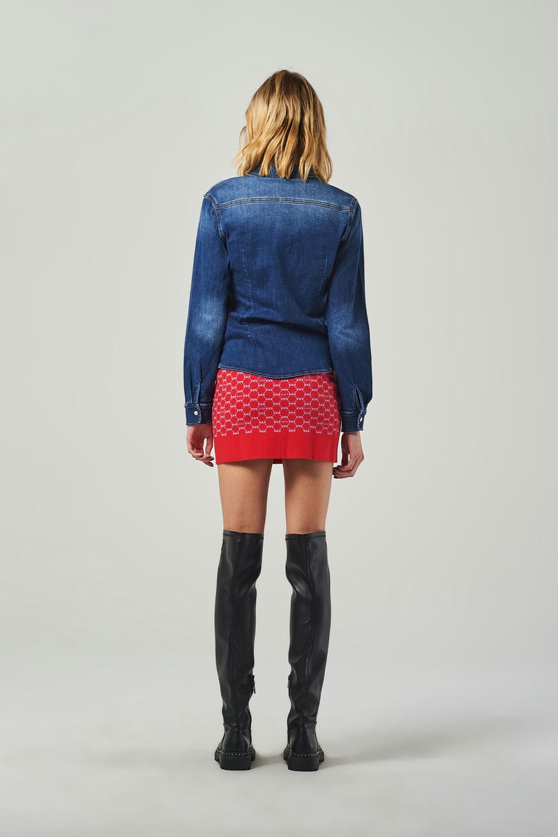 Camicia Denim Blu Maniche Lunghe
