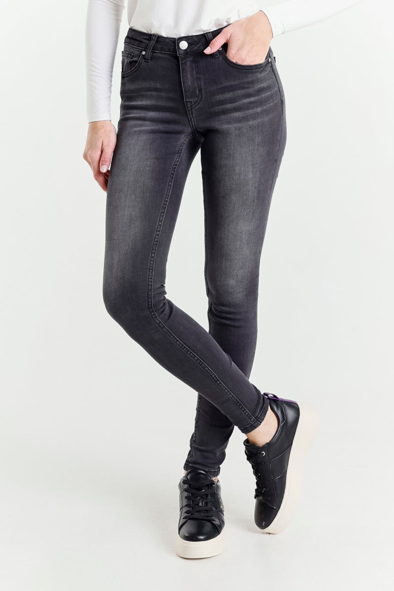 Jeans Skinny Grigio Vita Regolare