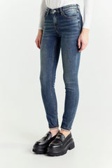 Mid-Blue Regular-Fit Skinny Jeans
