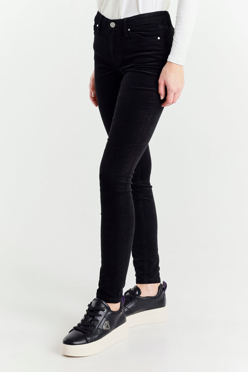 Pantaloni Skinny Nero a Vita Regolare