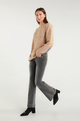Washed grey bootcut jeans