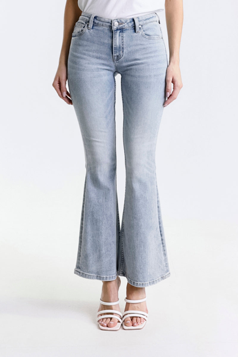 JEANS SUPER FLAIR CROPPED MARMORIZZATO