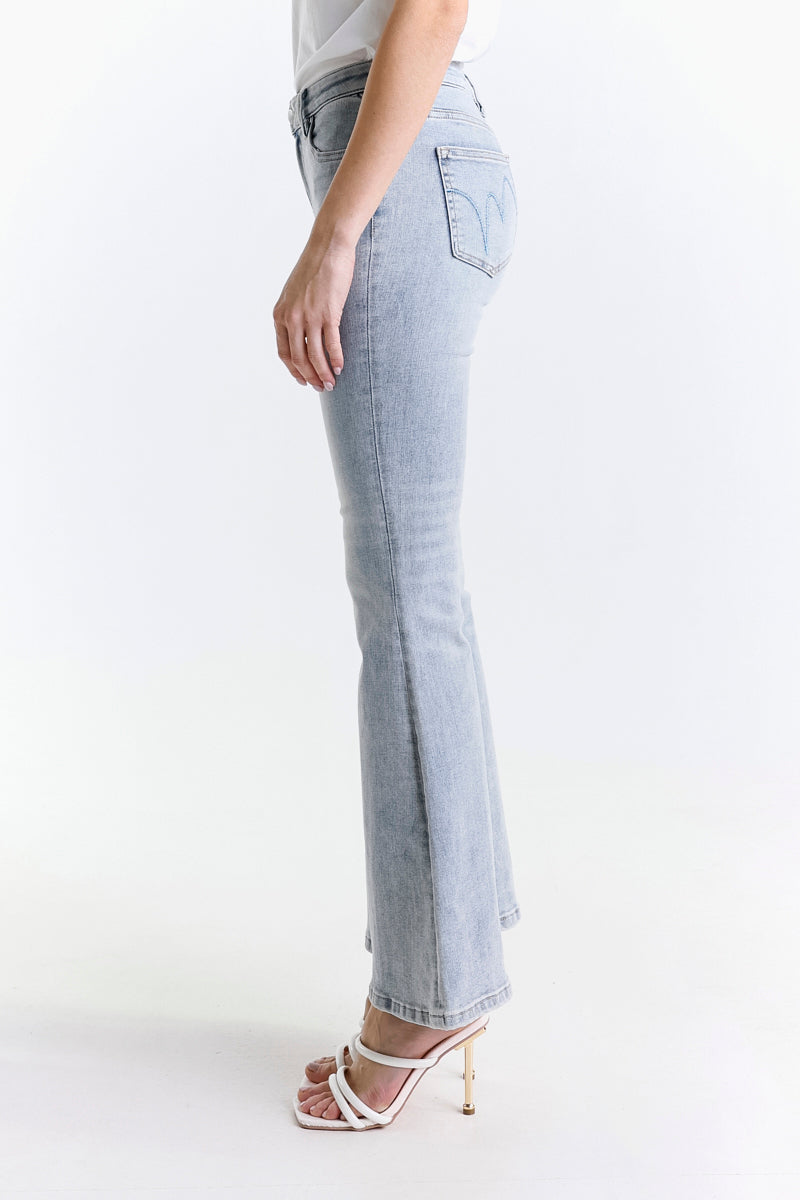 JEANS SUPER FLAIR CROPPED MARMORIZZATO
