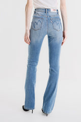 PANTALONE DENIM DRITTO CON STRASS
