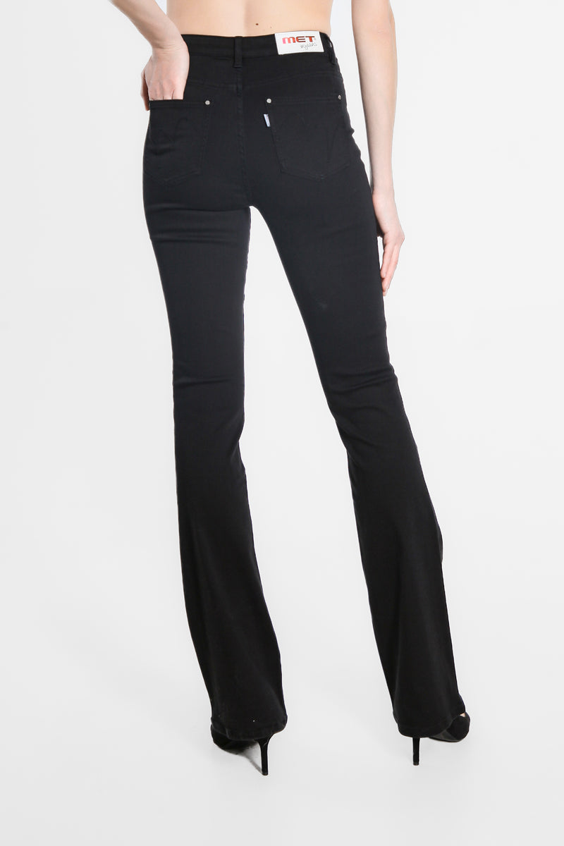 Pantaloni Colorati a Zampa a Vita Alta