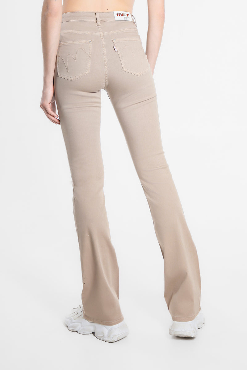 Pantaloni Colorati a Zampa a Vita Alta