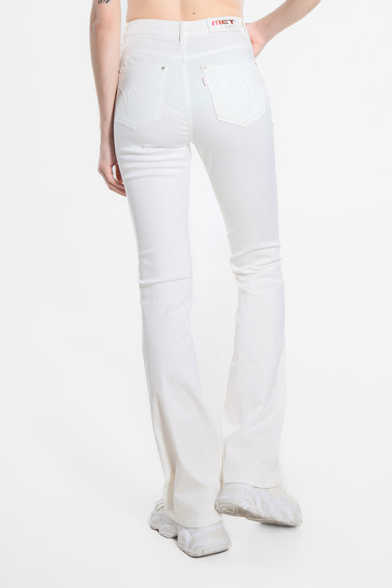 Pantaloni Colorati a Zampa a Vita Alta