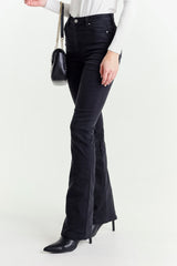 Black Regular Waist Flare Jeans